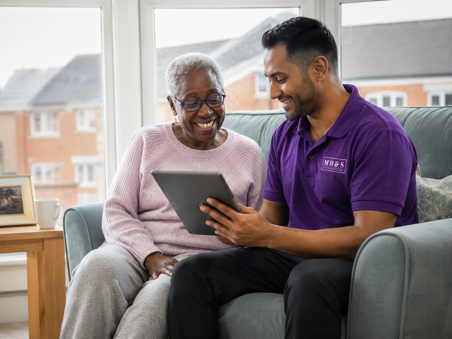 Family visiting a supported living home